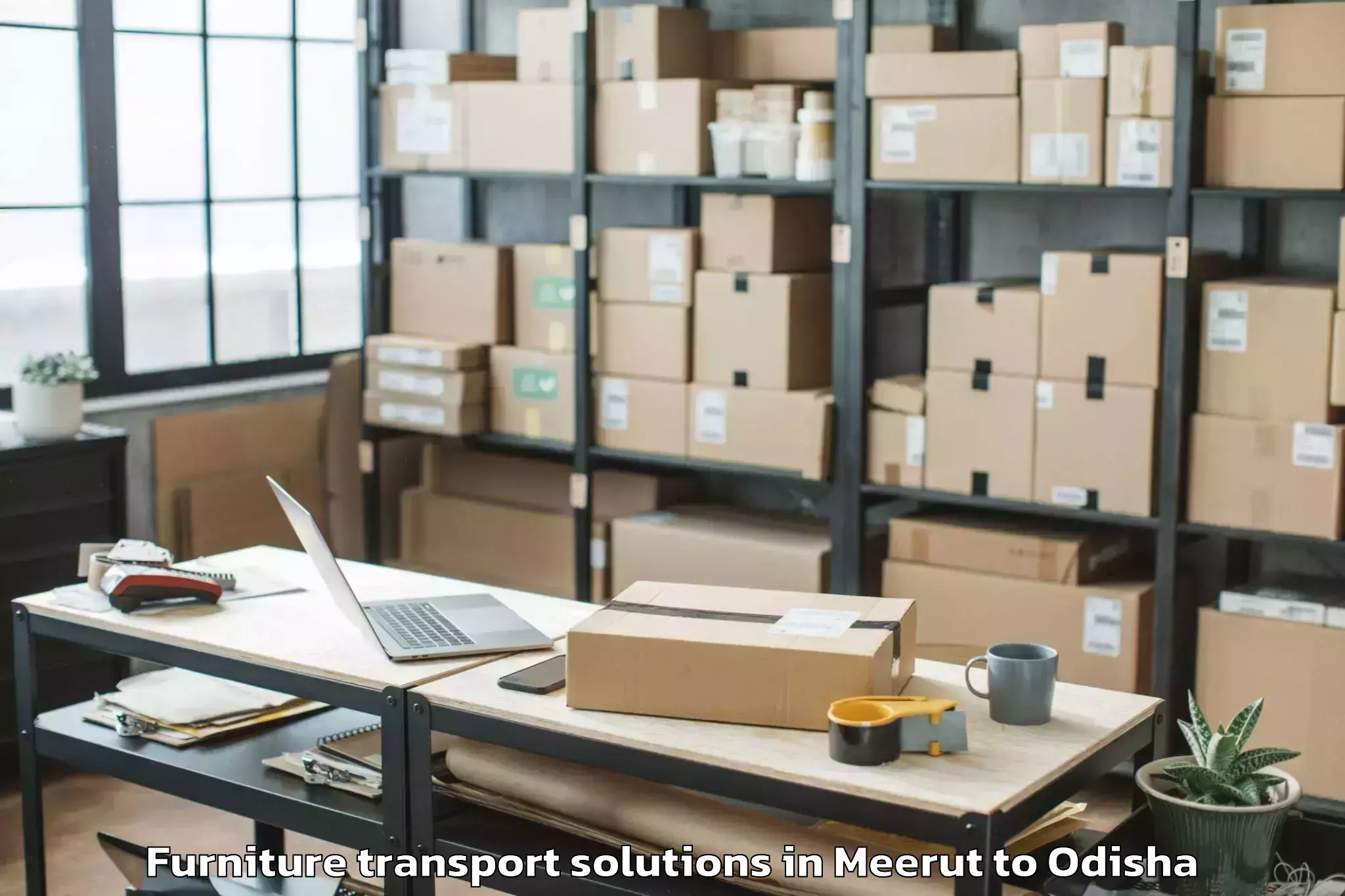 Book Meerut to Khatiguda Furniture Transport Solutions Online